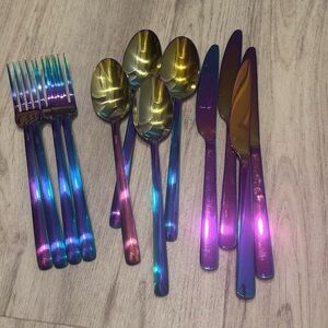 NWT Rainbow Mirror| 12-Piece Flatware Set | Service for 4